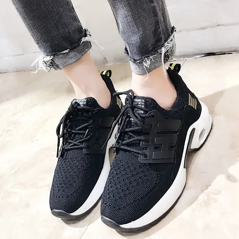Air Cushion Gym Sneakers with Casual Platform Height